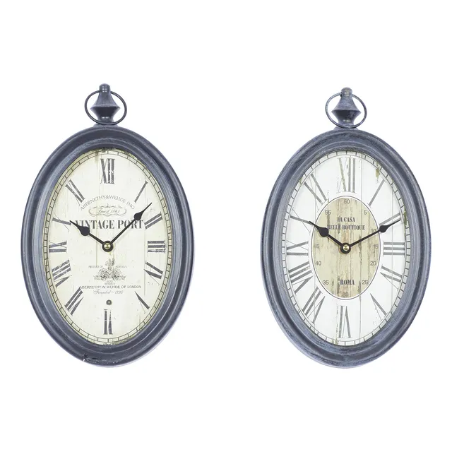 Deco 79 Reloj Pared Metal Estilo Bolsillo Juego 2 15  Alto