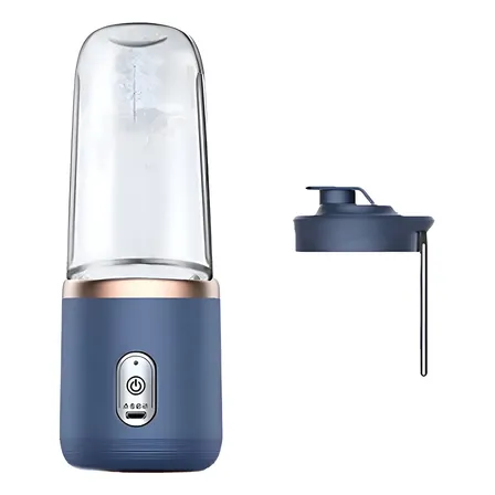 Liquidificador Portátil 450ml 2 Copos Elétrico Recarregável Azul
