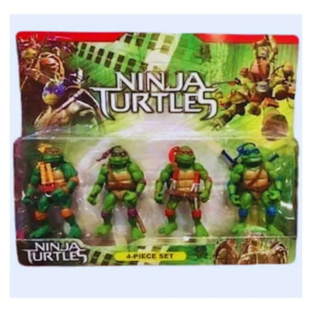 Cartelado Bonecos Tartaruga Ninja Com Acessórios Brinquedo 