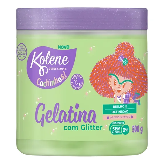 Modelador Gelatina Kolene Cachinhos Com Glitter 500g