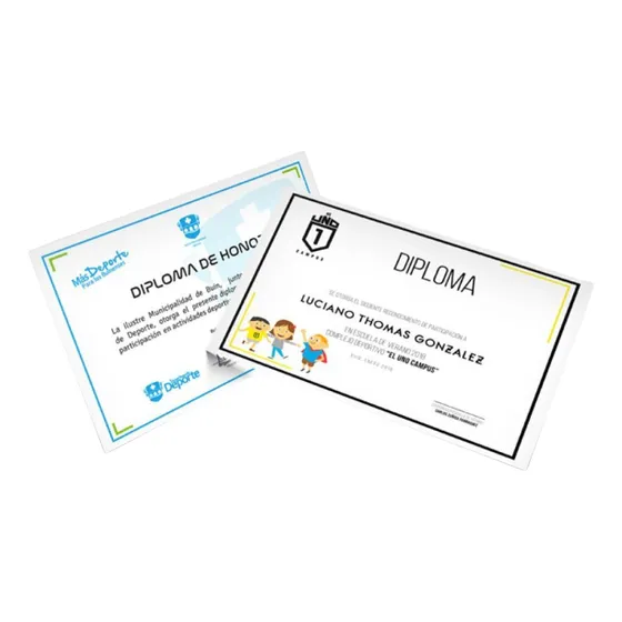 Diplomas Tamaño Carta Impresos En Opalina Blanco
