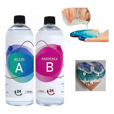 Resina Epoxica Premium Ultra Transparente 1 Kg Manualidades Blanco