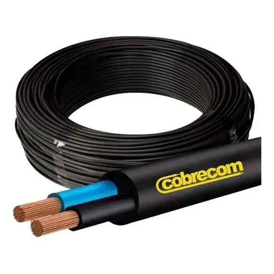 Cabo Pp 02vias Cobre 2x 10mm Rolo Com 40metros (cobrecom) Cobertura Preto