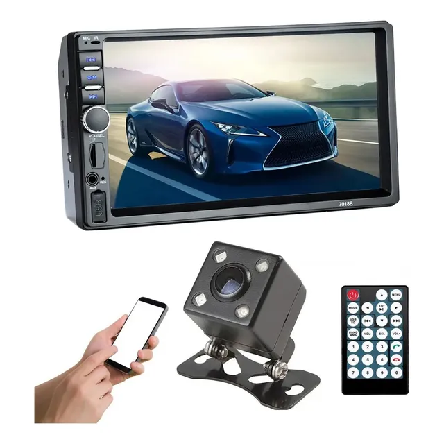 Stereo Auto Con Pantalla Bt 7 PuLG + Camara Retroceso 7018b