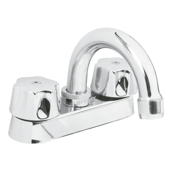 Mezcladora 4 Para Lavabo, Cuello Curvo, Foset 49589