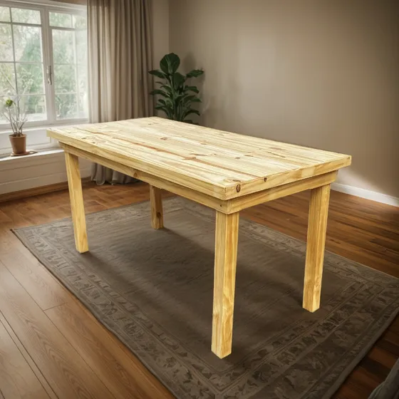 Mesa Maciza 1,60 X 80 Madera Pino Reforzada Comedor Ohventas