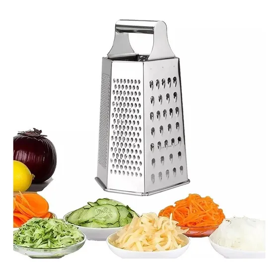 Ralador 6 Faces De Inox 20cm - Com Alça P/ Queijos Legumes