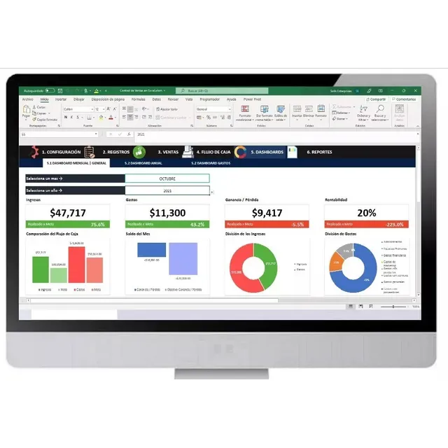 Plantilla De Analisis Y Control De Ventas Con Dashborad