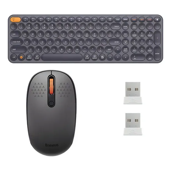 Kit Teclado Baseus K01b + Mouse Baseus F01b Sem Fio 2,4g/bt
