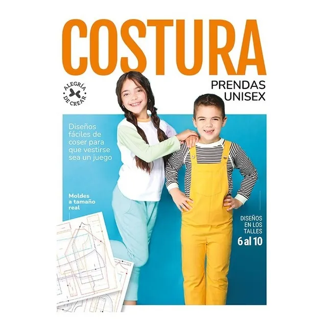 Revista Costura Niños Talles 6 Al 10  Moldes Tamaño Real