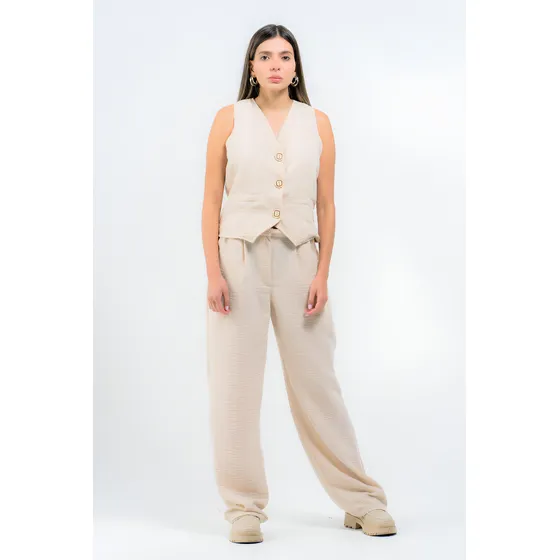 Conjunto De Chaleco Y Pantalón Dama Elegante, Moderno Freyda