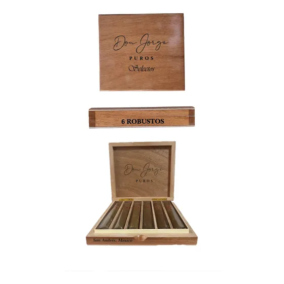 Caja De Madera 6 Puros Habanos Robusto Don Jorge