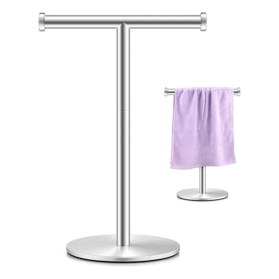 Soporte Para Toallas De Mano En Forma De T, Toallero Negro
