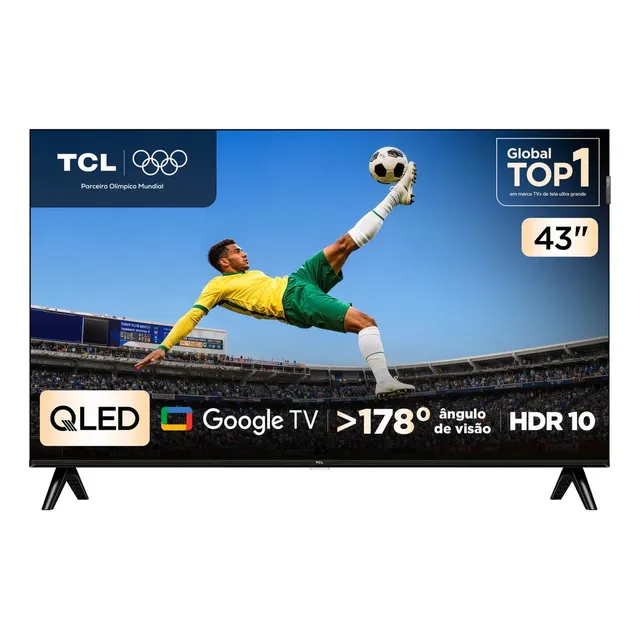 Smart Tv Tcl 43 Polegadas Full Hd Qled S5k Wifi Bluetooth Google Tv 2 Hdmi Hdr10 Dolby Audio 43s5k