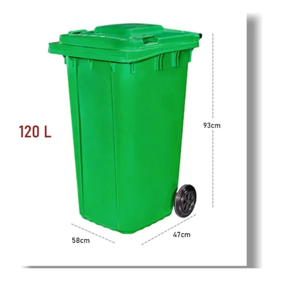 Contenedor Profesional De Basura Con Ruedas De Caucho 120lts