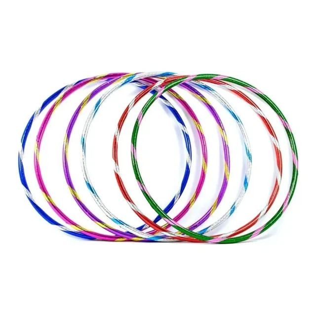 12 Aros Ula Ula De Plástico Decorado Mediano Económico 55cm