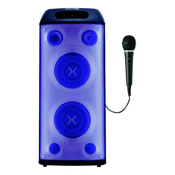 Caixa Som Amplificada Polyvox Xt-660t Led Tws 800w-1 Mic 