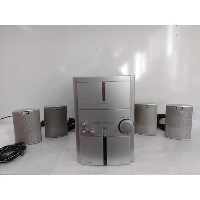 Home Theater Top House Sistema De Sonido Funcionando C/parla Gris Corriente Eléctrica