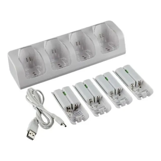 - 4 Baterías Recargables De 2800 Mah Y Base De Carga Wii