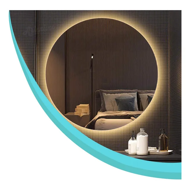 Lampara Luz Led Pared Espejo 4 Mm Baño 80 Cm Redondo Moderno