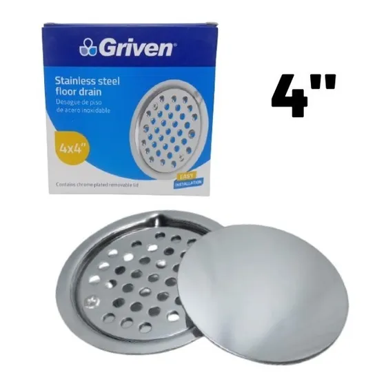 Rejilla Anticurachas Acero Inoxidable Griven 4  Con Tapa  