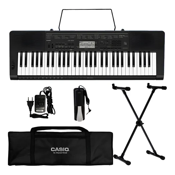 Kit Teclado Casio Musical Ctk3500 5/8 Completo Com Pedal