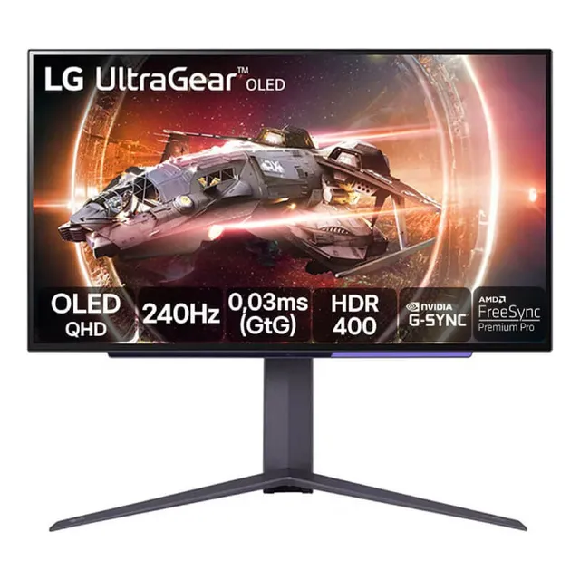 Monitor Gamer LG Ultragear Oled  Tela Oled 27, Qhd, Hdr400, True Black, 1.5m:1, 240hz, 0,03ms (gtg), Nvidia® G-sync®  27gs95qe-b