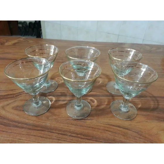 Copas Licor Dulce 6 Piezas Borde Dorado Oferta