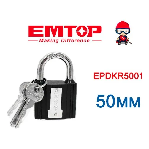 Candado De Hierro Grillete Largo  50mm Emtop Epdkr5001