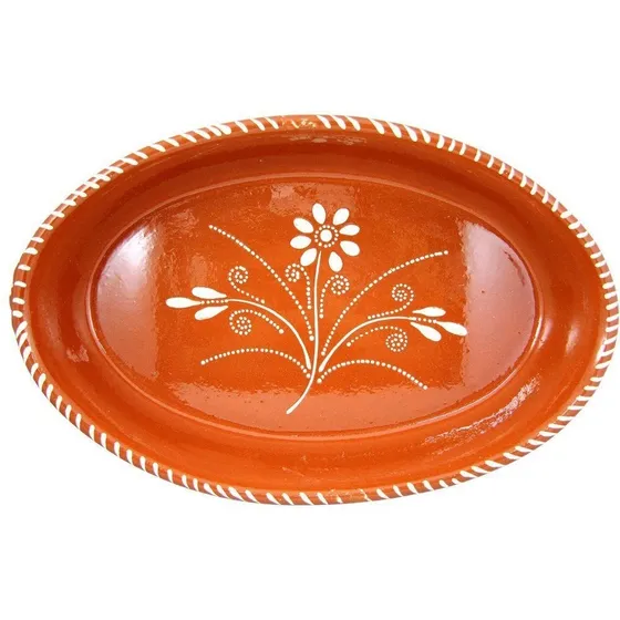 Cacerola Ovalada Tradicional Portuguesa Arcilla Hecha 15