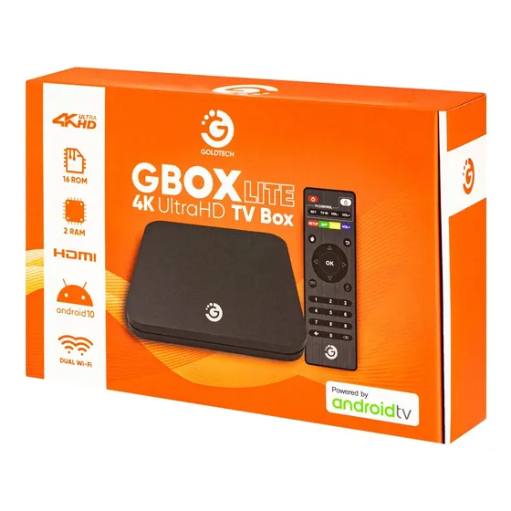 Smart Tv Box Goldtech 4k Uhd 16gb 2gb Wifi Android 10 Star+ Color Negro