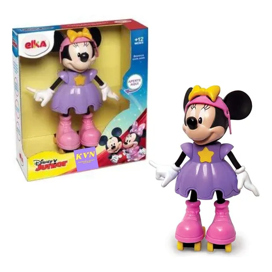 Boneca Minnie Patinadora Elka Com Patins Brinquedo Infantil