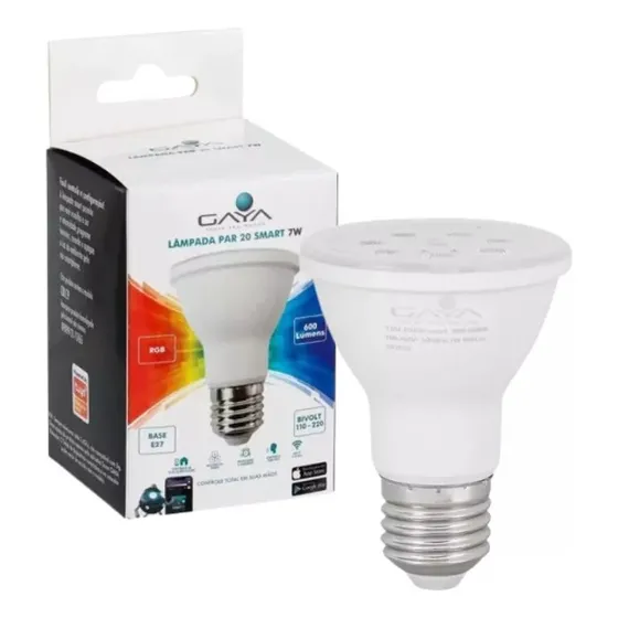 3 Lâmpadas Led Inteligente Smart Par20 7w Wi-fi E27 Rgb Gaya