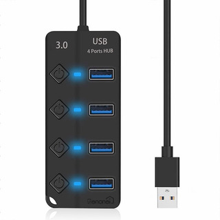 4 Puertos Usb 3.0 Hub Splitter Con Interruptor Independiente 4 Puertos Usb 3.0 Hub Splitter Con Interruptor Independiente