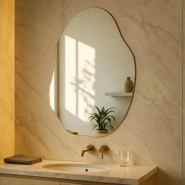 Espelho Lopazzi Orgânico 70x50 Polido Design Moderno Luxo