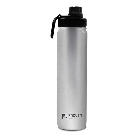 Tomatodo Facusa De 0,75 Ml Resistente 2 Capas De Acero Color Plateado
