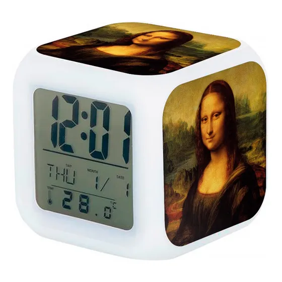 Reloj Despertador La Mona Lisa Con Luz Led Y Alarma