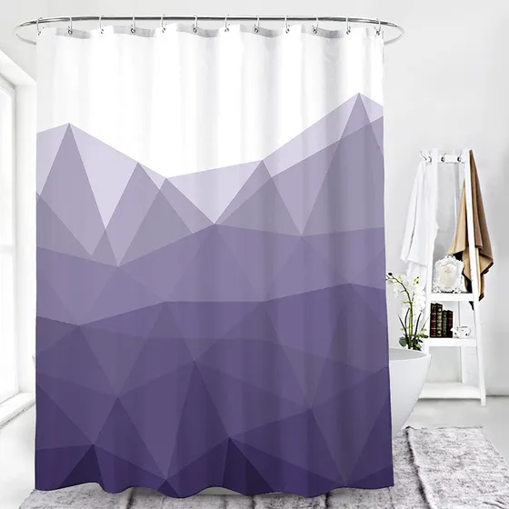 Miranda's Bridal Cortina Ducha Para Baño Diseño Geometrico X