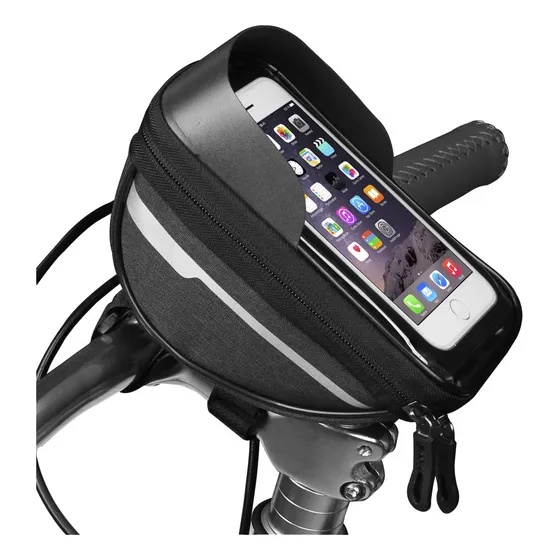 Bolso Porta Celular Bicicleta Arrow Visera Anti Reflejo Pvc Negro