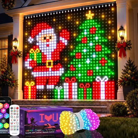 Luz De Cortina De Cordão Natal Diy Rgb Couro Bluetooth 2x2m Rgb 127/220v