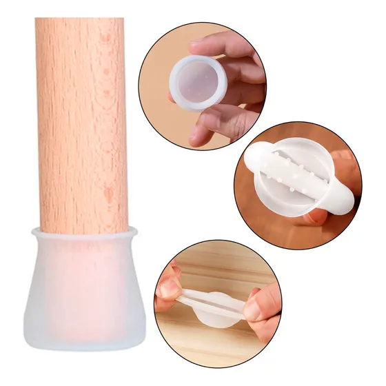 Kit 32 Protetor Pé De Cadeira Mesa Móveis Silicone Não Risca