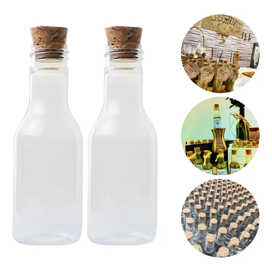 50 Mini Garrafinhas De Plastico 50ml Com Tampas De Rolha
