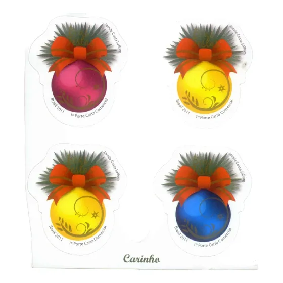 Conjunto De Selos - Bolas De Natal 2011 - 6447
