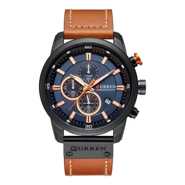 Reloj Curren Casual 8291-2 Marron Correa De Cuero