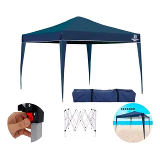 Tenda Gazebo 3x3 Aço Barraca Praia Sanfonada Articulada Tenda Gazebo 3x3 Aço Barraca Praia Sanfonada Articulada