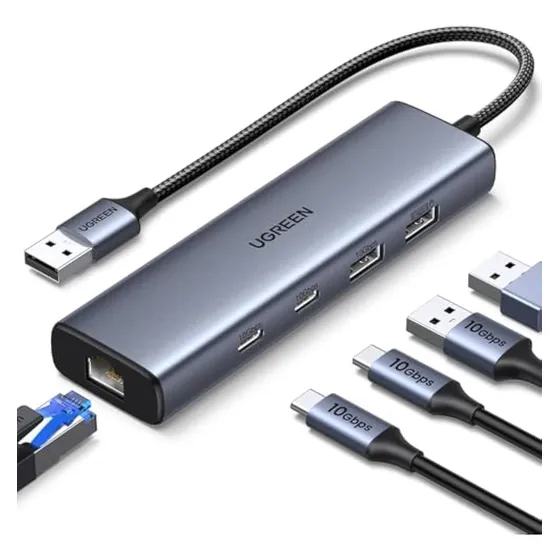 Ugreen Adaptador Usb A Ethernet, Concentrador Usb
