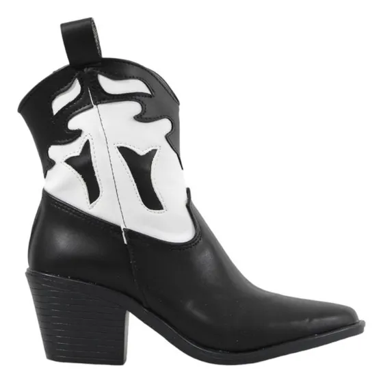Botas Vaqueras Dama Rodeo Cowboy Mujer Botin Negro Blanco