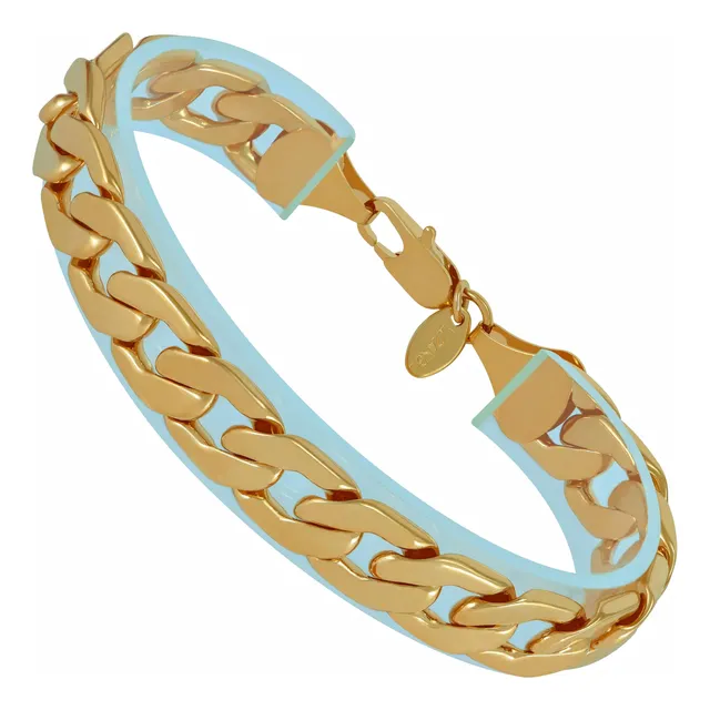 Pulsera Cadena Eslabón Cubano 24k Oro 8 Para Hombremujer