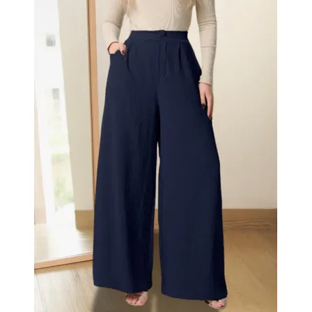 Calça Pantalona Wide Leg Social Casual Dia A Dia Premium