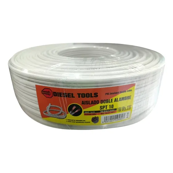 Cable Doble (spt #10) 100% Cobre (por Metro)